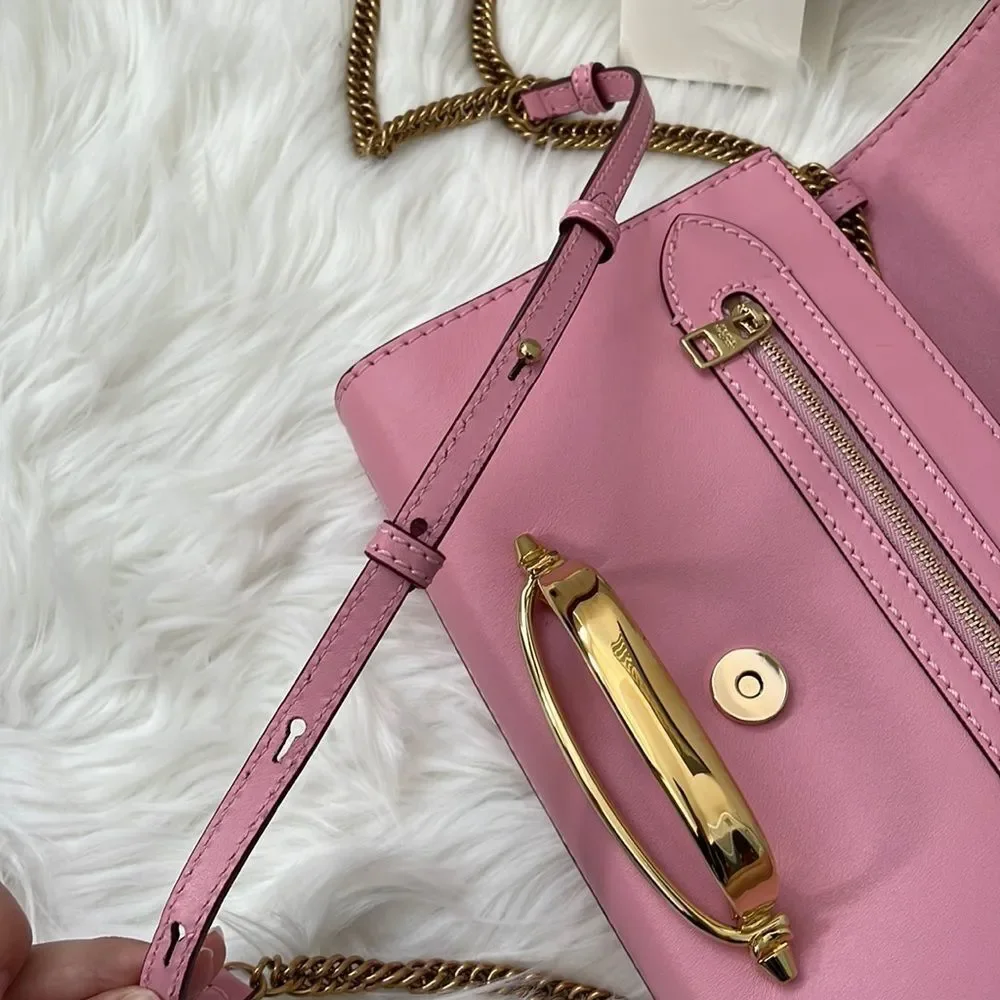 Alexander McQueen Clutch Shoulder Bag - Barbie Pink - Handbag - Designer - Gold - Picture 14 of 14